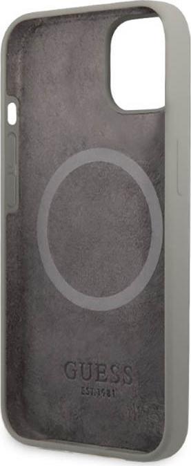 Immagine prodotto Guess GUHMP13SSPLG iPhone 13 mini 5,4" szary/grey Custodia rigida in silicone Logo Plate MagSafe (Apple iPhone 13 mini)