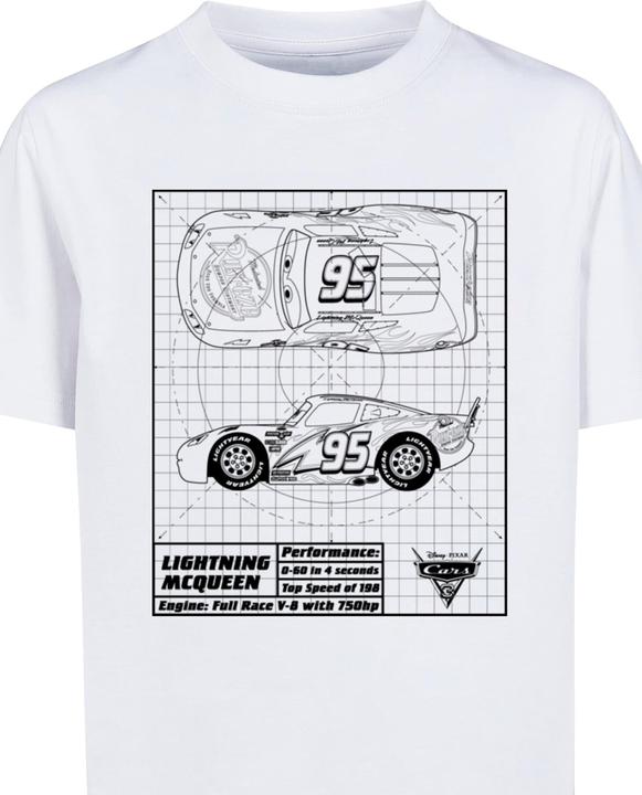 Produktbild Absolute Cult Kids Cars - Lightning McQueen Blueprint Basic T-Shirt - 133315 (158, 164)