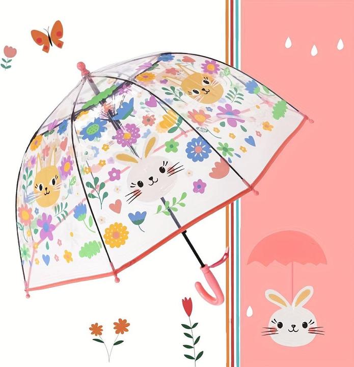 Alopini Modischer und niedlicher Regenschirm mit automatischer Öffnung, winddichter Kappe, aus Eisengestell