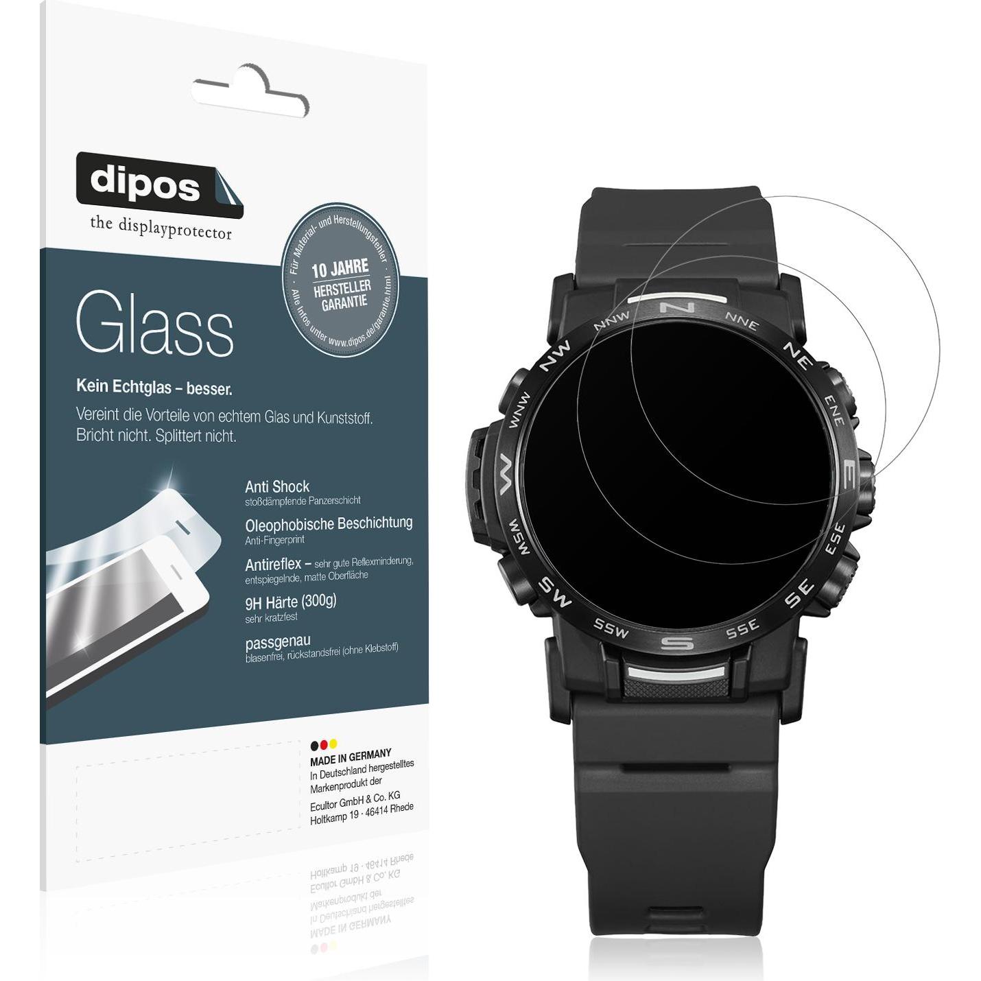 Dipos Anti-Shock Displayschutz Matt 9H, Smartwatch Schutzfolie, Transparent