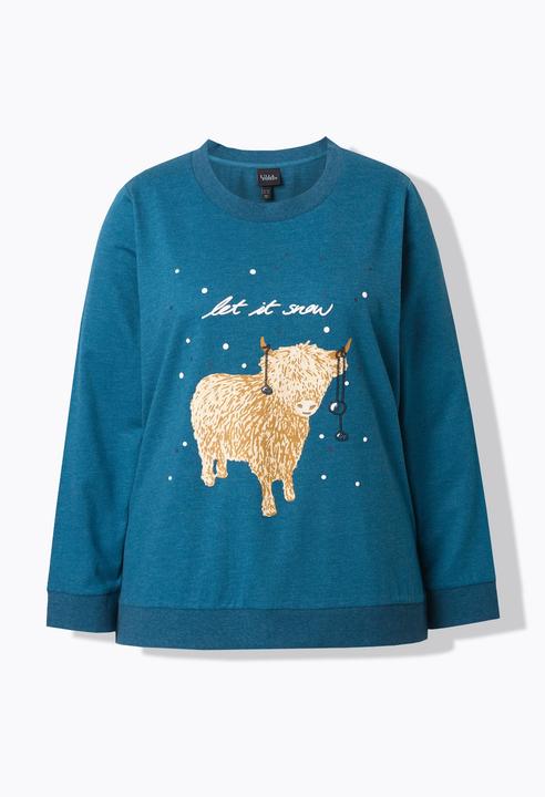 Produktbild Ulla Popken Sweatshirt, Let it Snow, Pailletten, Rundhals, Langarm (62)