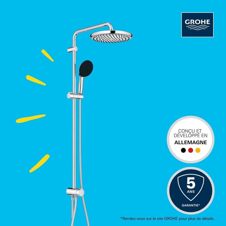 Actual product image Grohe vitalio start - doucheset zonder kraan, diameter 25 cm, 2 jets, chroom (2 Beam types, 8 l/min)