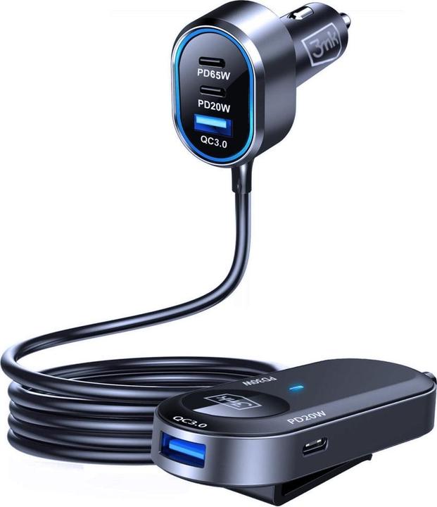 Image du produit 3MK Double Car Charger 135W PD QC PPS USB 2A4C Black/Gray