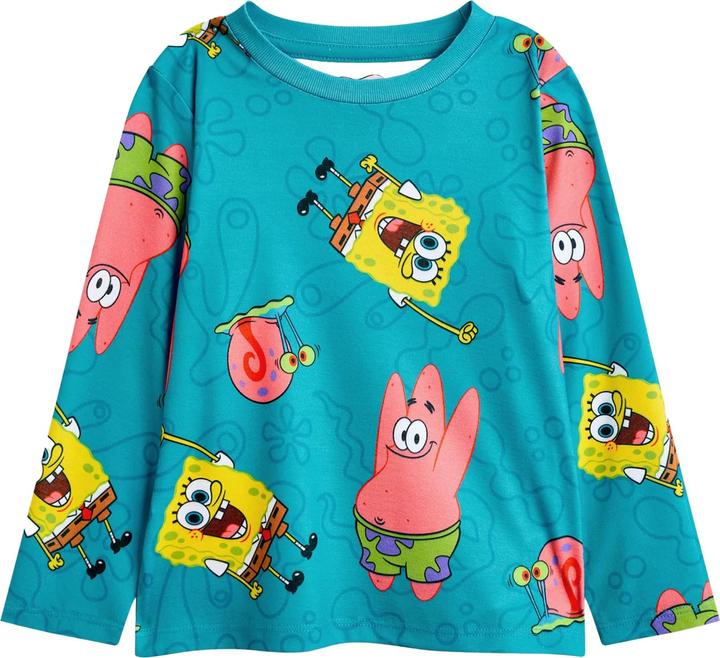 Actual product image Spongebob Squarepants Childrens/Kids Big Face All-Over Print Long Pyjama Set (Pack of 2) (104)