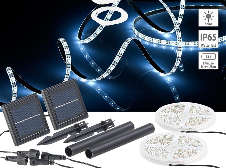 Immagine prodotto Lunartec Set di 2 strisce LED solari (300 cm, Esterno)