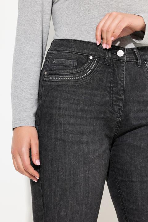 Immagine prodotto Ulla Popken Mom jeans con taglio della gamba ampio, rivetti e cintura comoda (42)