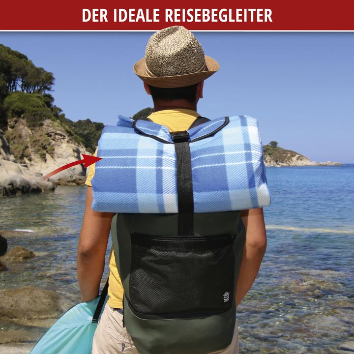 Produktbild Walser Reisedecke mit Alurückseite, wasserdichte Picknickdecke wärmeisolierte 200x200cm