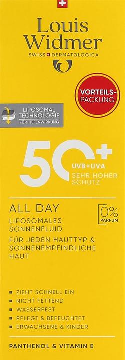 Produktbild Widmer Louis All Day LSF50+ Value Pack ohne Parfum 200 ml (Sonnencreme, SPF 50+, 200 ml)