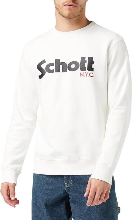 Produktbild Schott Nyc Swcrew Sweatshirt voor heren, Wit (Off White), XL (XL)