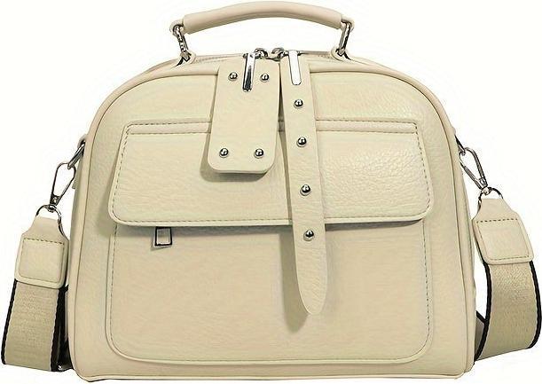 Produktbild Only-Bags.Store Mode PU Leder Handtasche, Trendy Shell Umhängetasche, Soldi Farbe Crossbody Bag