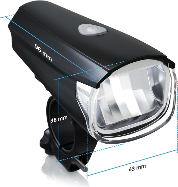 Produktbild Aplic LED Velobeleuchtung Fahrradlicht Set, StVZO zugelassen - Fahrradlampe Fahrradlicht Fahrradlampenset (30 lm)