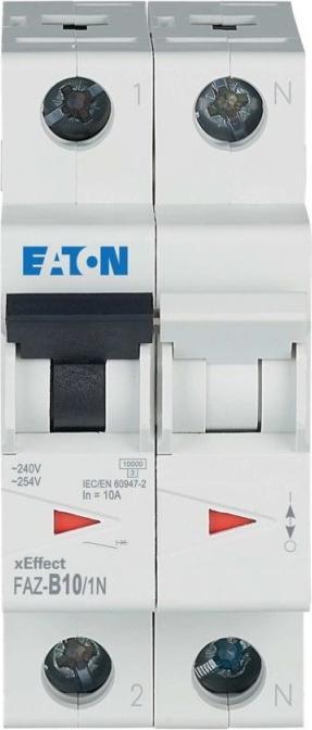 Immagine prodotto Eaton MCB, 10A, tipo B, 1Polo+N, 15kA