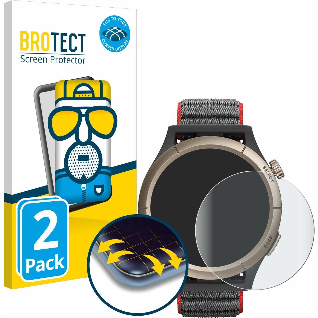 BROTECT Full-Cover Displayschutz Matt, Smartwatch Schutzfolie, Grau