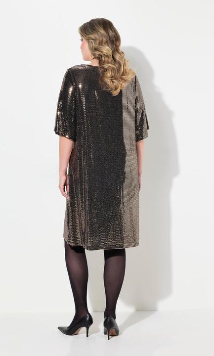 Produktbild Miamoda Damen grosse Grössen Kleid, A-Linie, Pailletten-Optik, 3/4-Ärmel gold kupfer 52 836334650-52 (52)