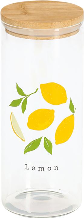 Zeller Present Bocal à provisions Lemon avec couvercle bambou ø 9x22.5 cm (1.15 l)