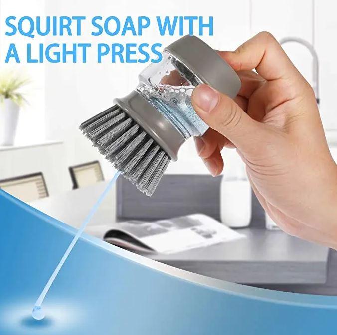 Actual product image PhoneLook Mini dishwashing brush with soap dispenser and holder (1 pcs.)