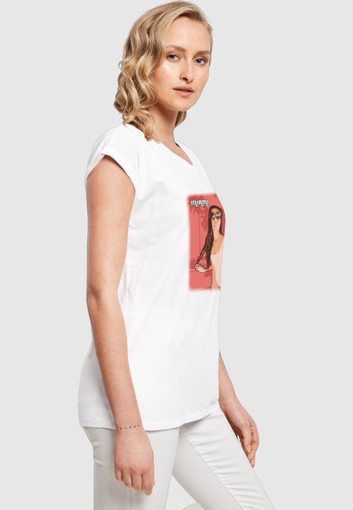 Produktbild Merchcode Laides Grand Miami Extended Shoulder Tee - 113489 (M)