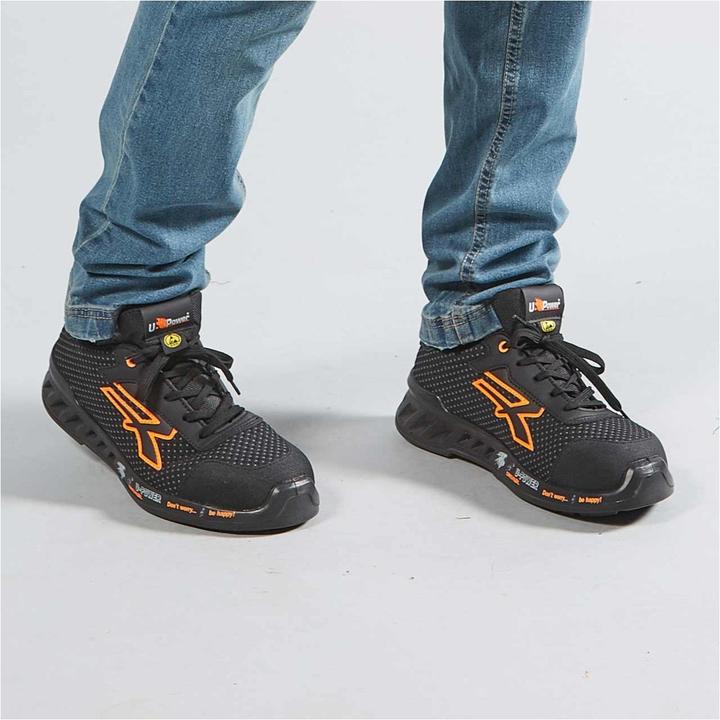 Produktbild U-Power Sicherheitsschuh PETER Grösse 46 schwarz/orange S3 CI SRC ESD EN ISO 20345 PUTEK® star (S3, 46)