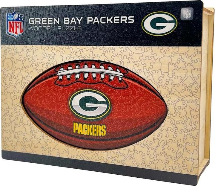 Actual product image Iconic NFL - Green Bay Packers– Football with Logo - Wooden Puzzle Size S (150 pieces) (150 pieces)