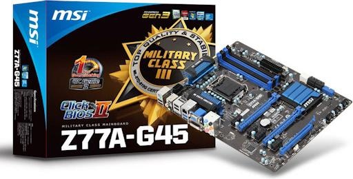 Produktbild MSI Z77a-G45 (LGA 1155, Intel Z77, ATX)