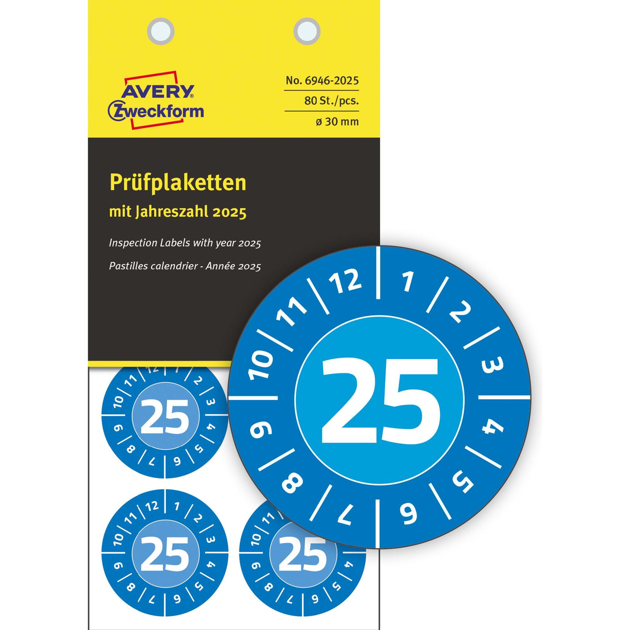 Avery, Sticker, Prüfplaketten