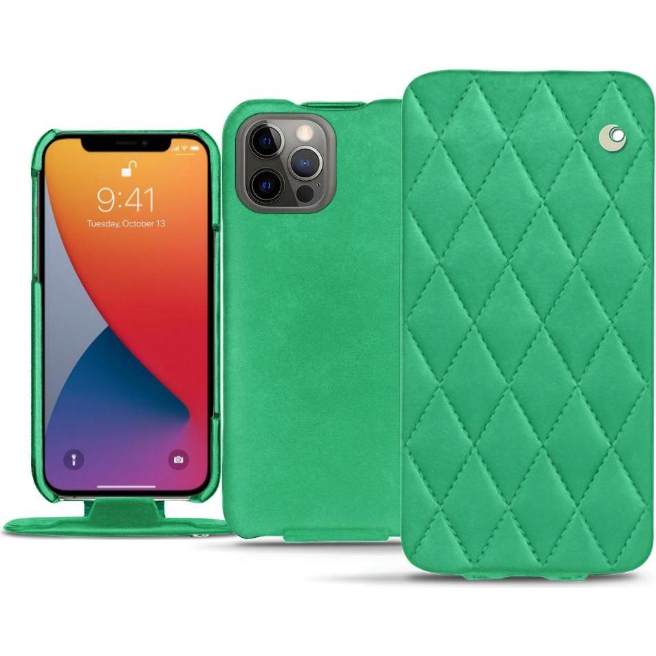Thumbnail - Noreve Lederschutzhülle vertikal (Apple iPhone 13 Pro Max), Smartphone Hülle, Grün