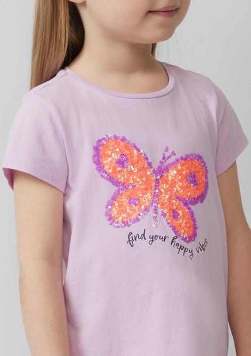 Actual product image S.Oliver T-Shirt T-Shirt mit Print und Pailletten (140)