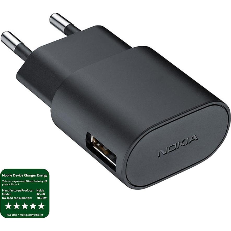 Thumbnail - Nokia AC-60E Charger, microUSB Black, USB Ladegerät, Schwarz