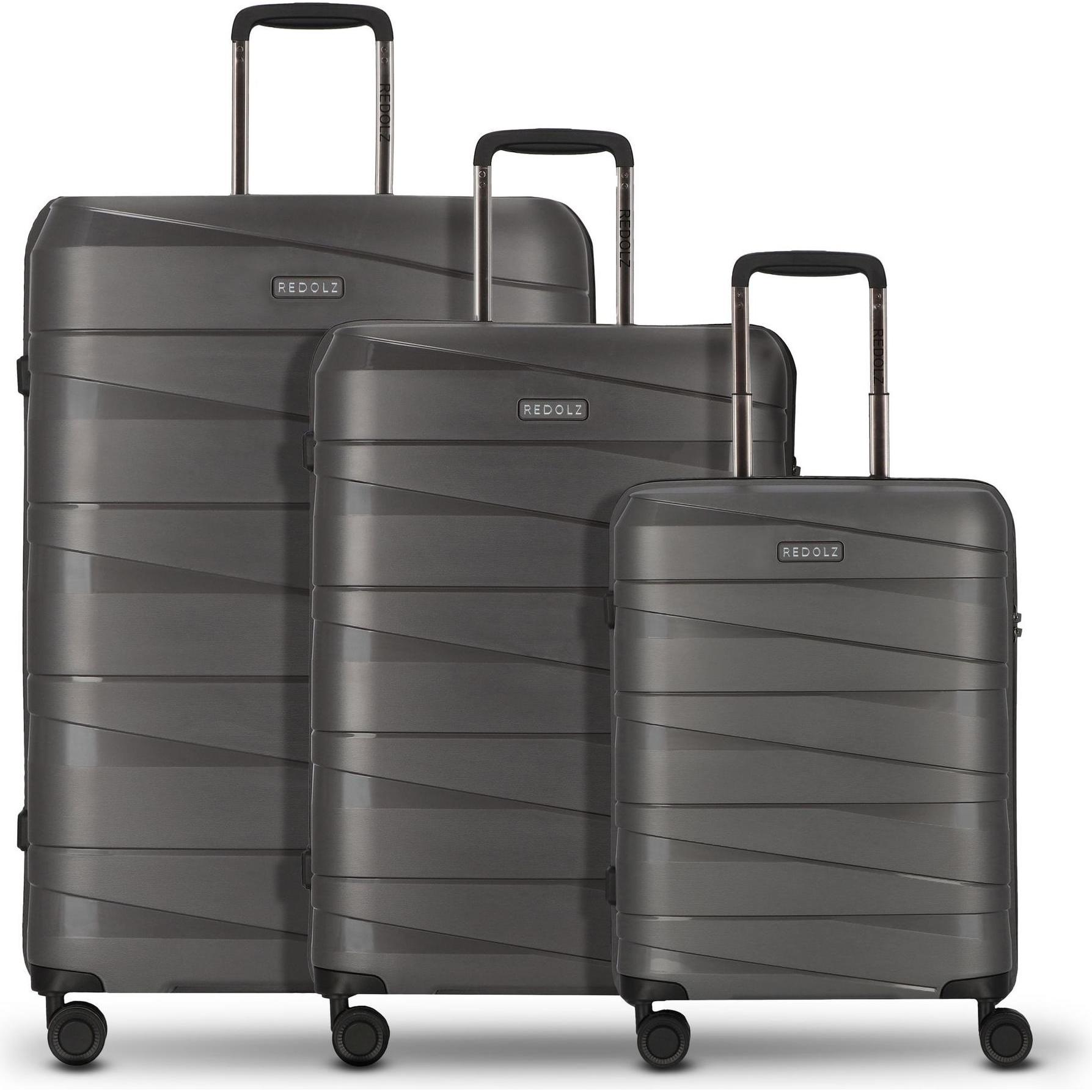 Redolz, Koffer, Essentials 10 3-SET 4 Rollen Kofferset 3-teilig, Grau, (188 l, XL (ab 115l))