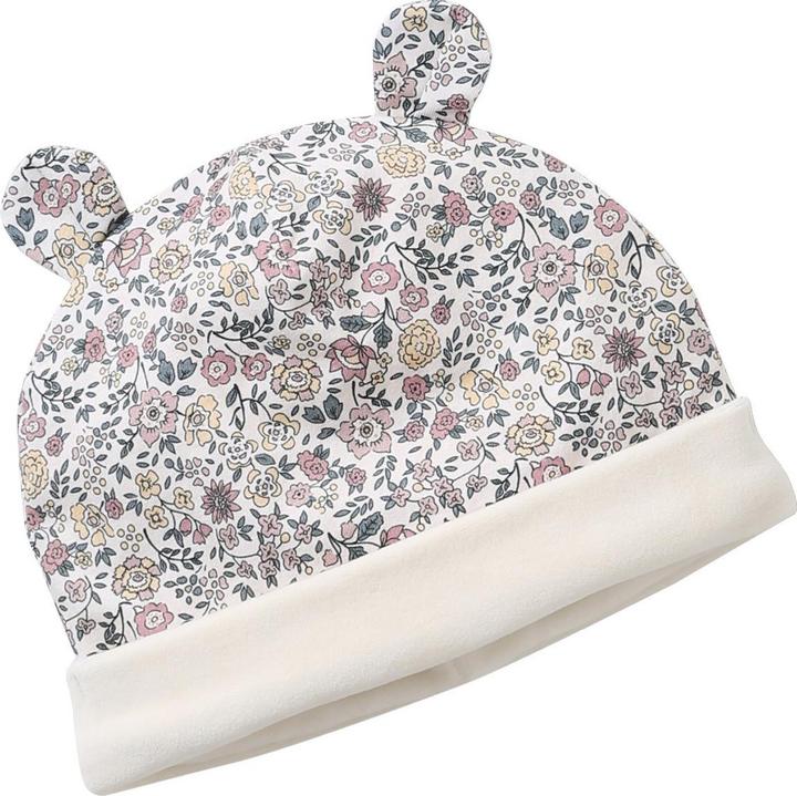 Produktbild Vertbaudet Geblümtes Baby-Set: Mütze & Rundschal mit Teddyfleece-Futter (62/68)
