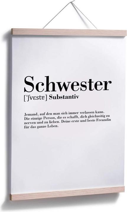 Produktbild Trenddeko Grammatik - Schwester (80 x 100 cm)