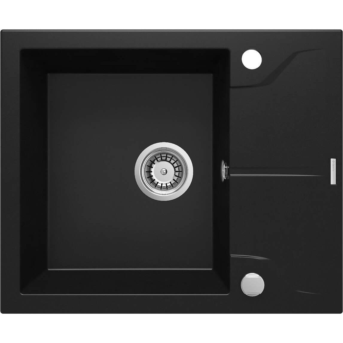 Deante Nero Lavello, Zlewozmywak Andante 1-Komorowy Z Krótkim Ociekaczem - (Lavello Montato, 49 Cm)