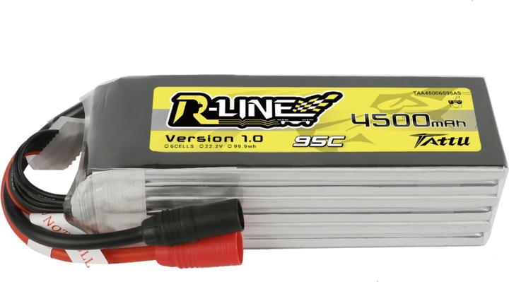 Immagine prodotto Gens Ace Pacchetto LiPo Tattu 4500mAh 22.2V 95C 6S1P (XT90) (22.20 V, 4500 mAh)