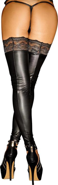 Productafbeelding Noir Handmade Wetlook kousen houden stand (M)