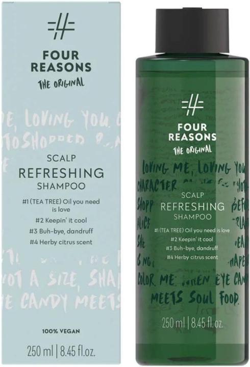 Actual product image Four Reasons Original Scalp Refreshing Tea Tree Oil Shampoo Anti-Itch for Flaky Oily Scalp and Dandr (100 ml, Liquid shampoo)