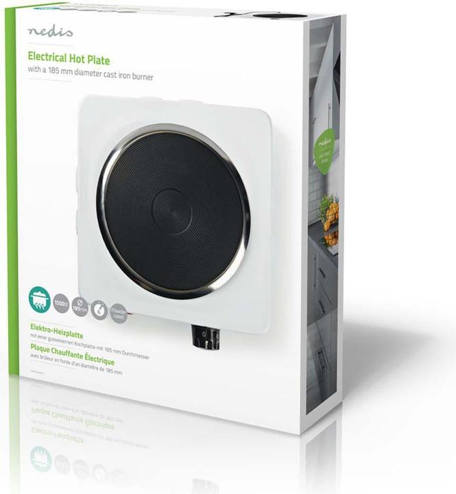 Actual product image Nedis Electric hotplate | Kpchzone: 1 | 1500 W | Overheating protection | White