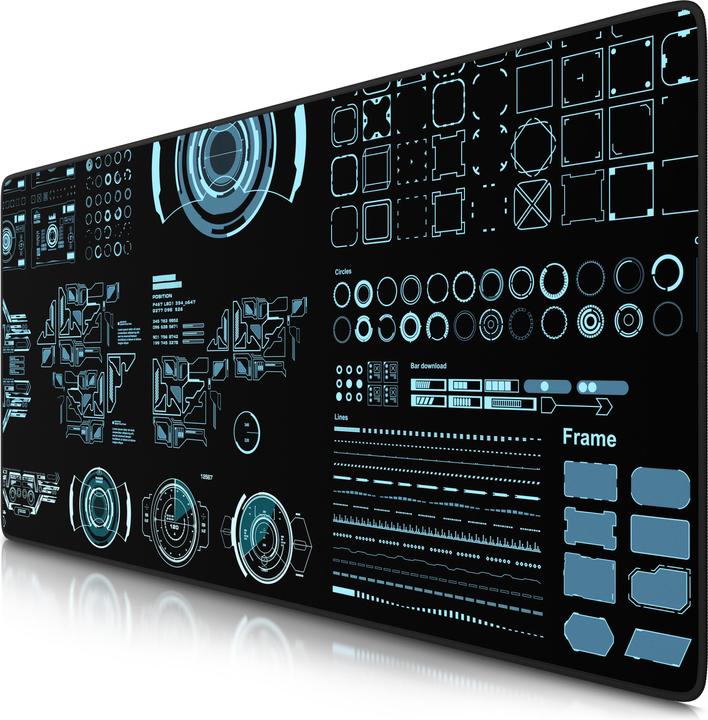 Produktbild Titanwolf Gaming Mauspad, 900 x 400mm XXL Speed Gaming Mausmatte, Mousepad Extragrosse Fläche, HUD Future (XXL)