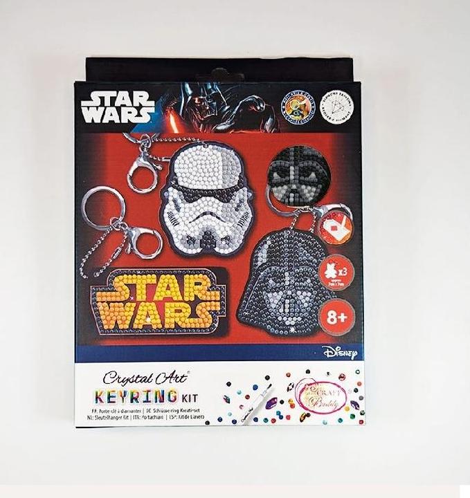 Actual product image Craft Buddy Crystal Art "Star Wars" 3 Keychains with Accessories