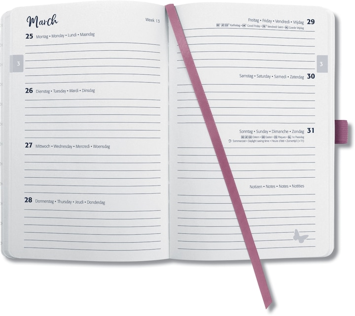 Nährwerte und Zutaten Jolie Taschenagenda (A6, Deutsch, Französisch, Italienisch, Englisch)