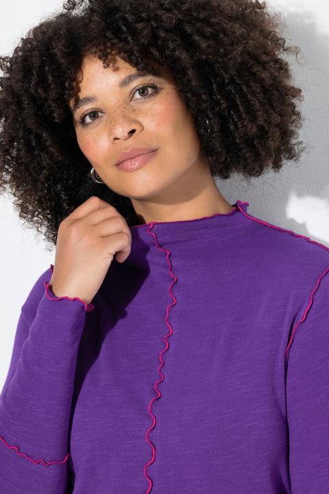 Image du produit Angel of Style T-shirt en maille, coupe Basic Slim Fit, coutures colorées en forme de vagues (50)