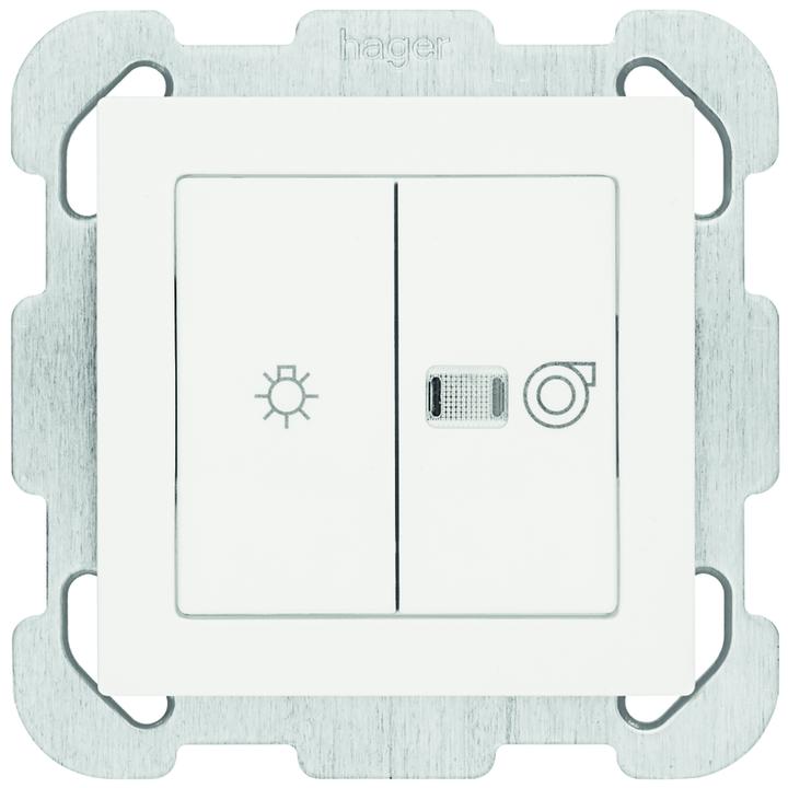 Produktbild Hager KALLYSTO F Schalter f. Licht u.Vent. SCH0/3 1P ws