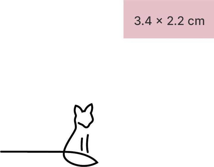 Actual product image minink Temporary tattoo - Minimalist fox