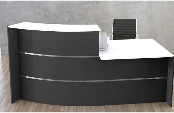 Produktbild Kerkmann BARI Empfangstheke anthrazit, weiss 231,0 x 122,5 x 112,0 cm (231 x 122.50 x 112 cm)