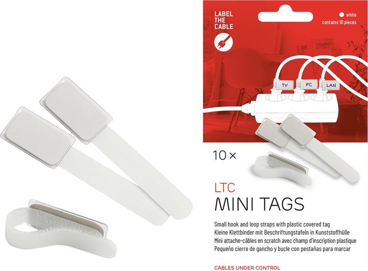 Produktbild Label-the-cable kleine Klettbinder mit Etikette (Klettkabelbinder, 90 mm, 10 Stk.)