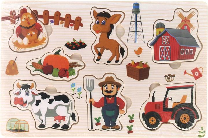 Actual product image Magni Wooden inlay puzzle 15x22.5cm 4 assorted (6 pieces)