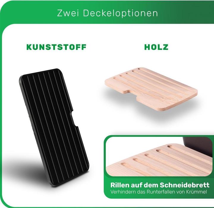 Produktbild Novaliv Brotkasten Plastik mit Deckel 32x20x16,5cm Dose für Brot Brotkasten Kunststoff