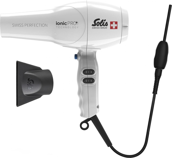 Solis Swiss Perfection 360º ionic PRO weiss Profi-Haartrockner von mit 50% mehr Luftdruck (440)