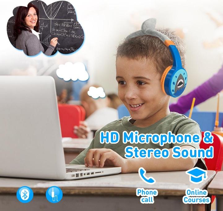 Actual product image PhoneLook Cool wireless Bluetooth 5.3 headphones for kids with 85dB muted volume and fun design