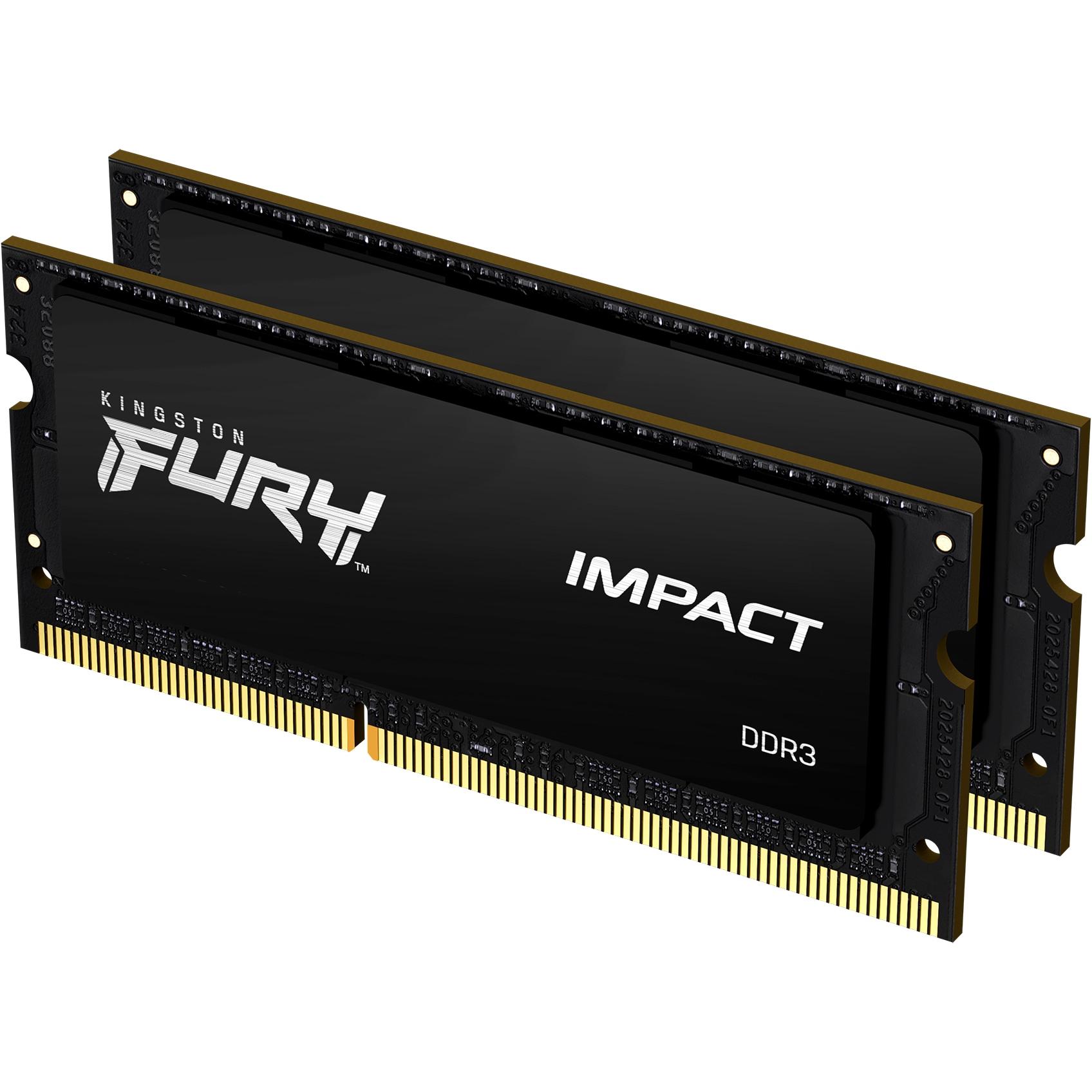 Kingston FURY Impact (2 x 8GB, 1600 MHz, DDR3-RAM, SO-DIMM), RAM, Schwarz