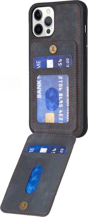 Actual product image Cover-Discount iPhone 15 Pro Max - Kickstand Case with card slots black (Apple iPhone 15 Pro Max)